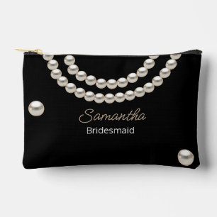 Pochette À Accessoires Collier de perle noire
