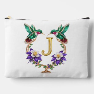Pochette À Accessoires Colorado Hummingbird & Ancolie Lettre J Mariage