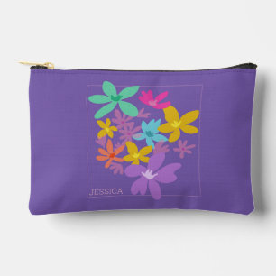Pochette À Accessoires coloré personnalisé floral moderne jolie féminine