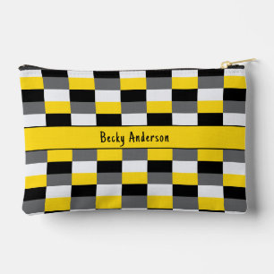 Pochette À Accessoires Combinaison de couleurs jaune, noir et gris