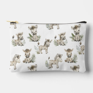 Pochette À Accessoires Conception de bébé zèbre à l'aquarelle mignonne   