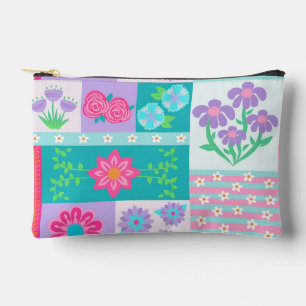 Pochette À Accessoires Conception de fleurs vibrantes en fleurs
