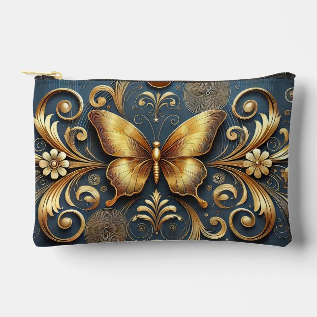 Pochette À Accessoires Conception Papillon Doré (Recto)