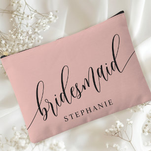 Pochette À Accessoires Corail Mou Demoiselle d'Honneur Calligraphie Moder