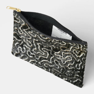 Pochette À Accessoires Corail noir et blanc II Abstrait Nature Photo
