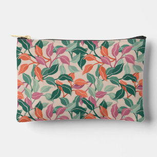 Pochette À Accessoires Corail vert botanique chic féminin feuille tropica