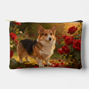 Pochette À Accessoires Corgi dans les Roses V