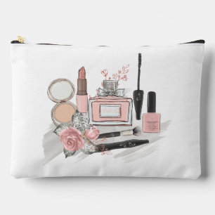 Pochette À Accessoires Cosmétique Ado en rose et blanc