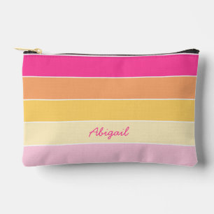 Pochette À Accessoires Couleur d'été personnalisée couleur rose Bandes