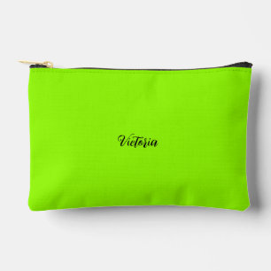 Pochette À Accessoires Couleur unie vert néon fluorescent ou supprimer