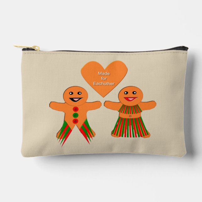 Pochette À Accessoires Couple de pain d'épices de Noël (Recto)