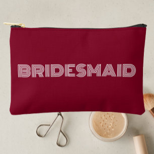 Pochette À Accessoires Cranberry Red Modern Typographie Bridesmaid