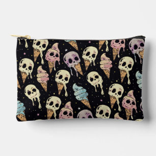 Pochette À Accessoires Crâne d'été Goth Skuls Crème de glace Éffrayant