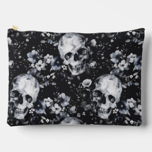 Pochette À Accessoires Crânes de jardin gothique et goth floral été