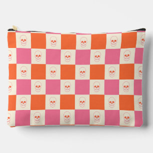Pochette À Accessoires Crânes de tableau de bord en rose, orange et crème