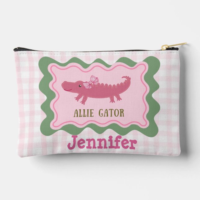 Pochette À Accessoires Crayon Alligator Cute Personnalisé (Verso)
