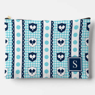 Pochette À Accessoires Crête de Pickleball Préparatoire Gingham - Turquoi