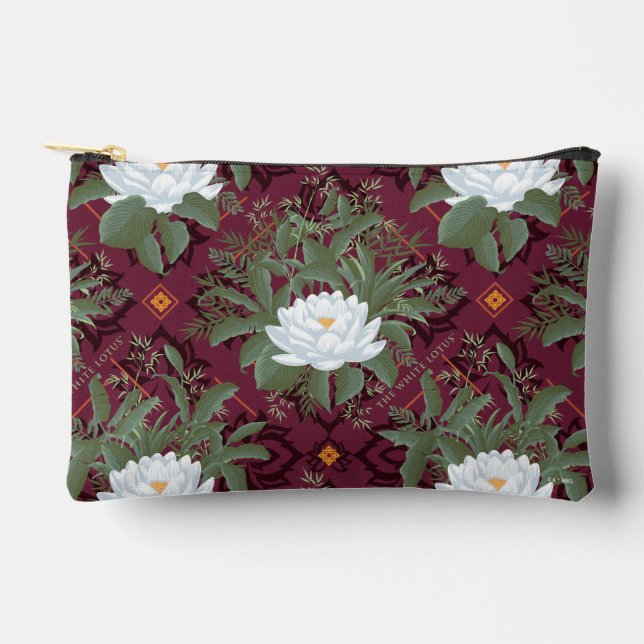 Pochette À Accessoires Crimson Lotus Elegance Motif - Le Lotus Blanc (Recto)