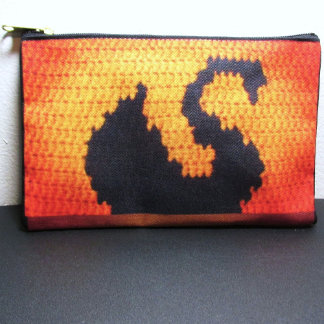 Pochette À Accessoires Crochet d'artiste du Cygne noir Coucher de soleil