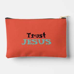 Pochette À Accessoires Croire Jésus Christian Citation Orange