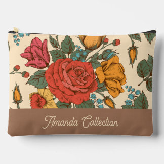 Pochette À Accessoires Custom trendy classic botanical pattern Brown