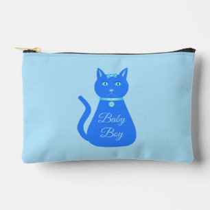 Pochette À Accessoires Cute Blue Baby Boy Chat Personnalisé