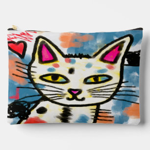 Pochette À Accessoires Cute Chat Art Abstrait