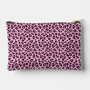 Pochette À Accessoires Cute Empreinte de léopard rose chaud et noir