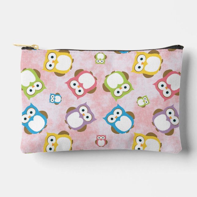 Pochette À Accessoires Cute Owls, Owl Pattern, Colorful Owls, Baby Owls (Recto)