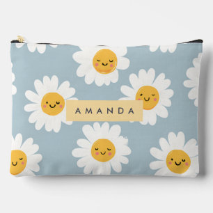Pochette À Accessoires Cute Pastel personnalisé Smiling Daisy