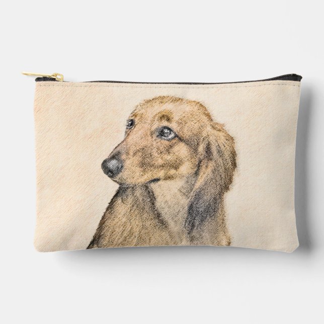 Pochette À Accessoires Dachshund Longhaerienne peinture rouge original ch (Recto)