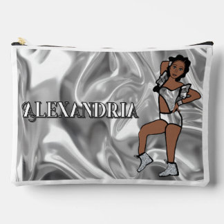 Pochette À Accessoires Danseuse Majorette Personnalisée Liquide Argenté #