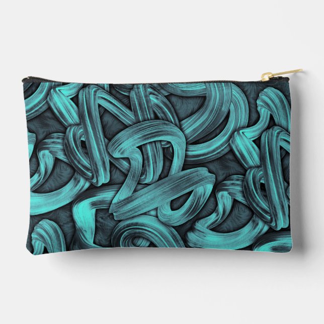 Pochette À Accessoires deep thought - black and teal : (Verso)