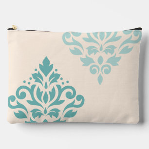 Pochette À Accessoires Défiler Damask Art I Teals on Cream