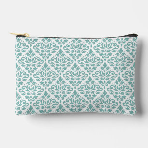 Pochette À Accessoires Défiler Damask Motif Turquoise