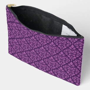 Pochette À Accessoires Défiler le motif de Damas Lt sur Dk Plum