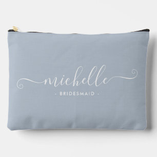 Pochette À Accessoires Demoiselle d'honneur chic minimaliste bleu poussié