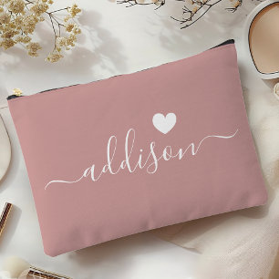 Pochette À Accessoires Demoiselle d'honneur Écriture Moderne Rose Poussié
