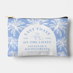 Pochette À Accessoires Dernier Toast sur la Côte Plage Bachelorette Bleue