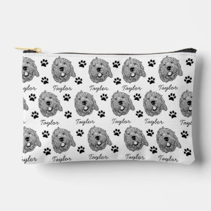Pochette À Accessoires Dessin personnalisé Goldendoodle Chien