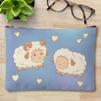 Deux mignonnes Petites Oeufs de mouton en Bleu