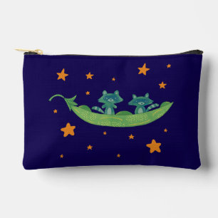 Pochette À Accessoires Deux ratons laveurs dans une cosse de pois Art f