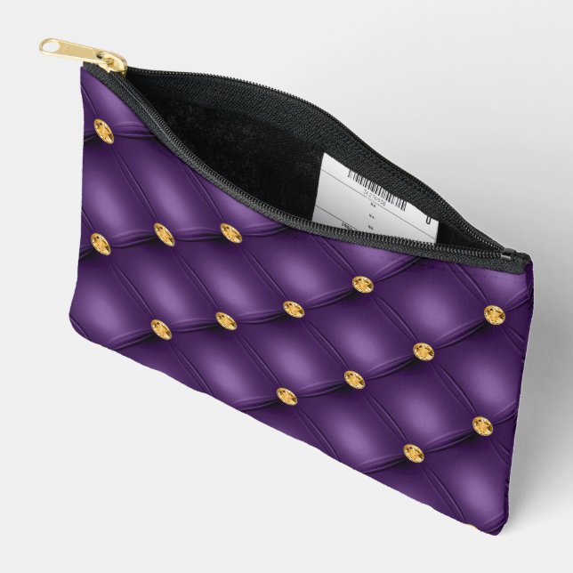 Pochette À Accessoires Diamants violets et or Tufté (Ouvrir)