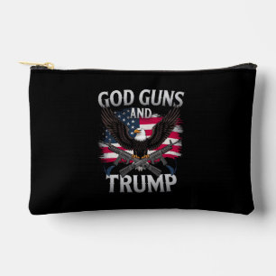 Pochette À Accessoires Dieu Armes Et Trump Aigle Drapeau Américain Vintag