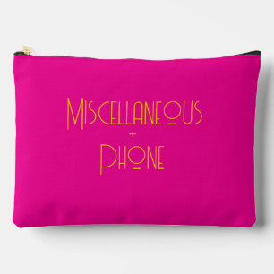 Pochette À Accessoires Divers + Téléphone Rose chaud
