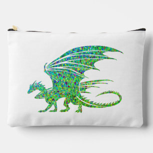 Pochette À Accessoires Dragon vert de mosaïque Extraordinaire