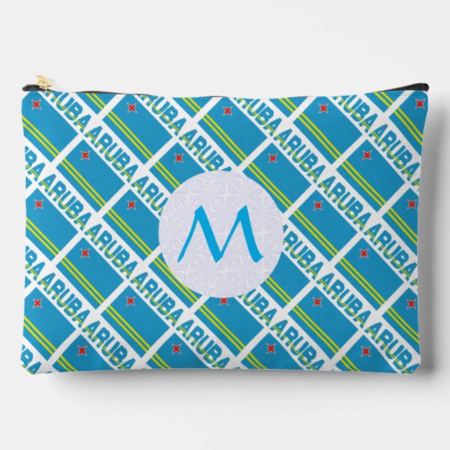 Pochette À Accessoires Drapeau d'Aruba carrelé Monogramme (Recto)
