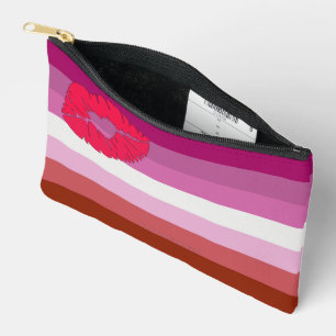 Pochette À Accessoires Drapeau de fierté lesbienne au rouge à lèvres Slip