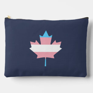 Pochette À Accessoires Drapeau de la fierté transgenre en feuille d'érabl