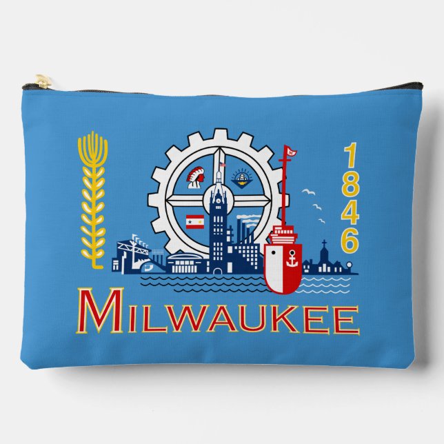 Pochette À Accessoires Drapeau de Milwaukee, Wisconsin (Recto)